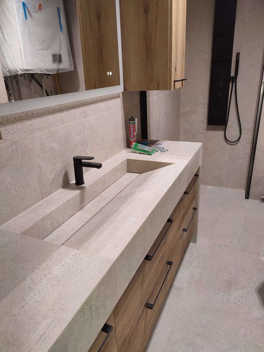 Umywalka z płytek / gresowa na wymiar | Łazienki kompleksowo