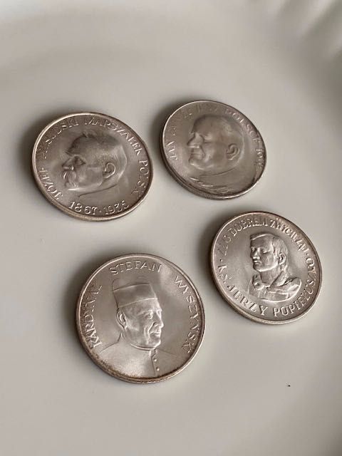 Polska, zestaw 4 Numizmatów / medali Wielcy Polacy XX w. Numizmatyka