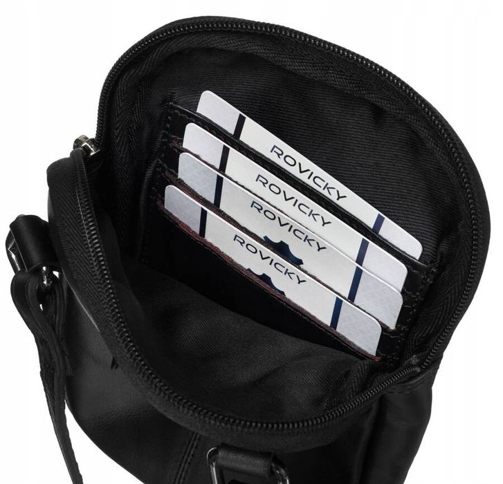 mała torebka-saszetka damska ze skóry naturalnej - rovicky