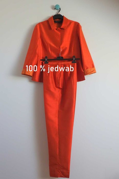Dana Buchman haute couture jedwabny kostium garsonka  jedwab  8 S M