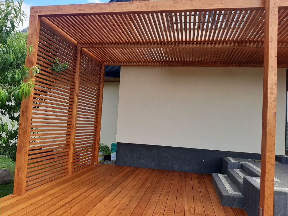 Tarasy drewniane, montaż tarasów pergole altany