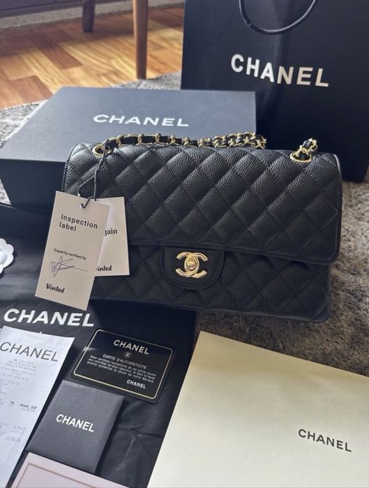 Bolsa Chanel Timeless classic caviar preta
