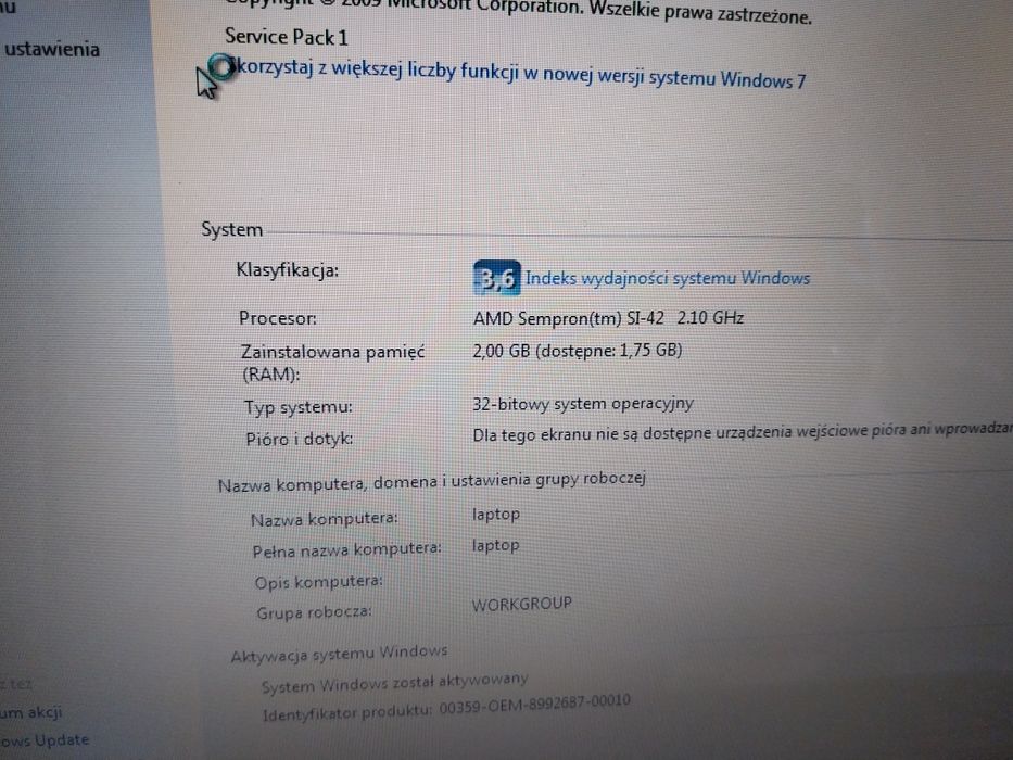 Laptop hp z ładowarką