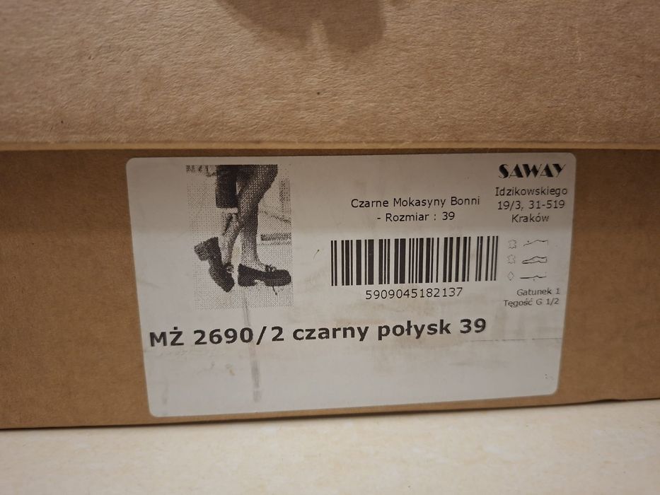 Saway mokasyny Bonni r. 39 skóra