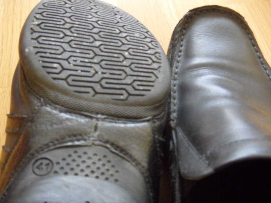 Buty mokasyny skórzane czarne  firmy Wojas , 41 , 26cm