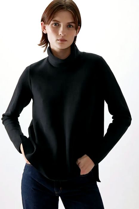 COS xs/s sweter golf pudełkowy minimalistyczny 100% wełna