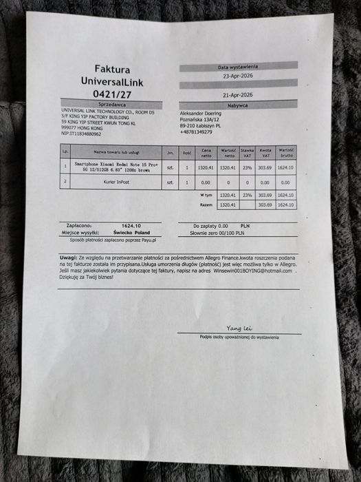 Redmi Note 15 Pro+ 5G + oryginalna ładowarka Motorola Turbo power
