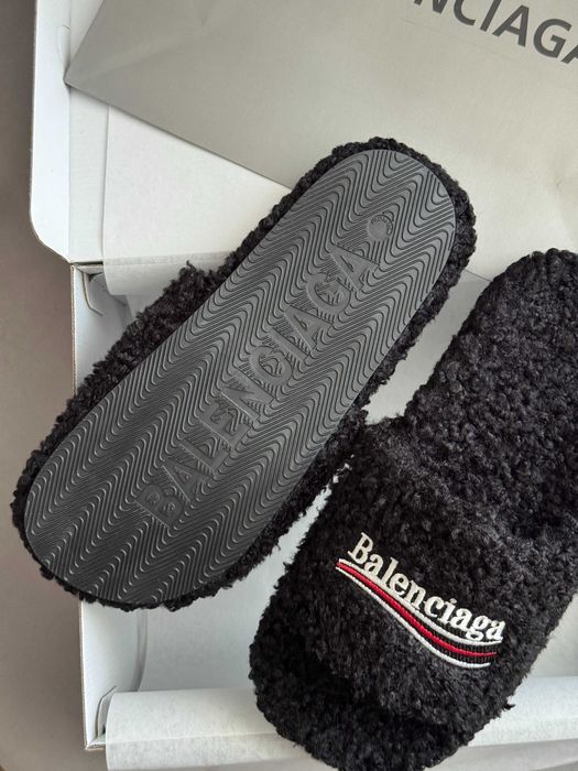 !PREMIUM! Сланці BALENCIAGA FURRY Slide Black | 41 42 43 44 45