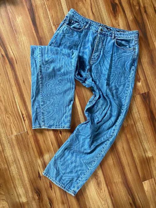 44 46 xxl +size spodnie szerokie nogawki dzwony wzor zebra jeans dzins
