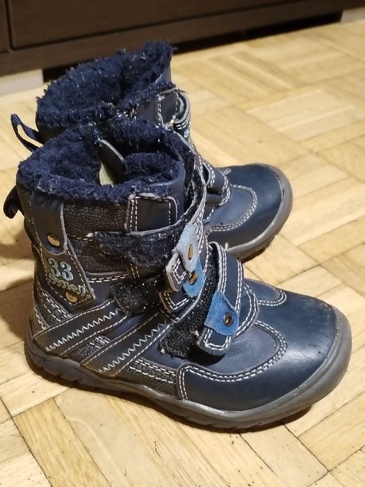 Kozaki chłopięce granatowe r25