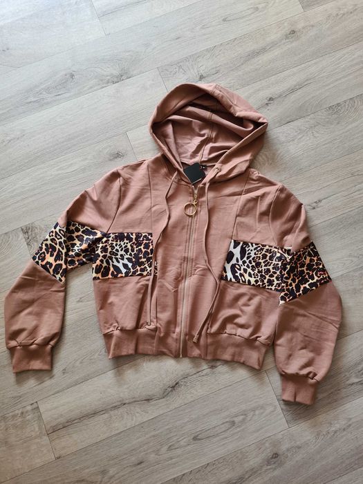 bluza dresowa damska panterka kaptur zamek XL