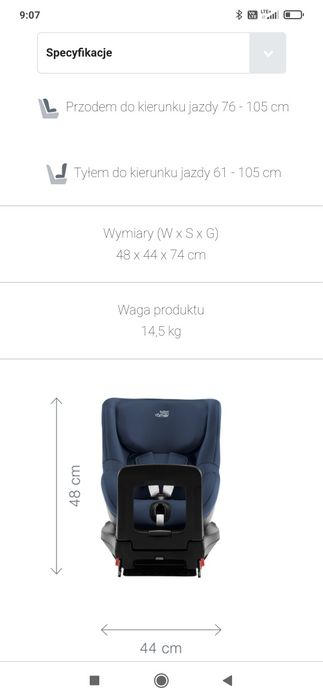 Fotelik samochodowy obrotowy bezwypadkowy Britax Romer Dualfix M i-siz