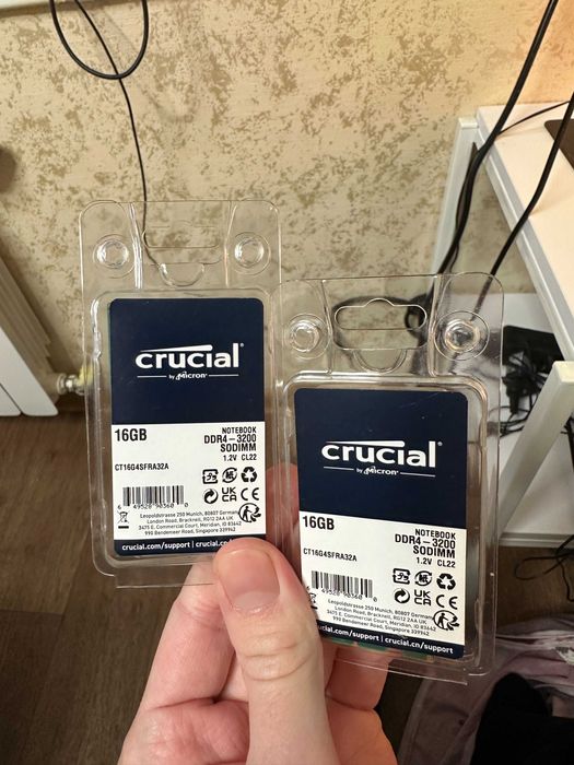 Оперативная память 2х Crucial 16GB DDR4-3200 CL22 SODIMM