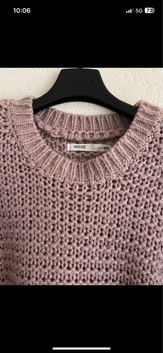 Sweter ażurowy, brudny róż, House, xs/s
