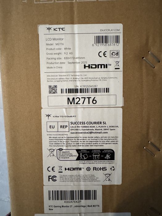 Monitor KTC 27" m27t6 LED 2K 180 Hz QHD