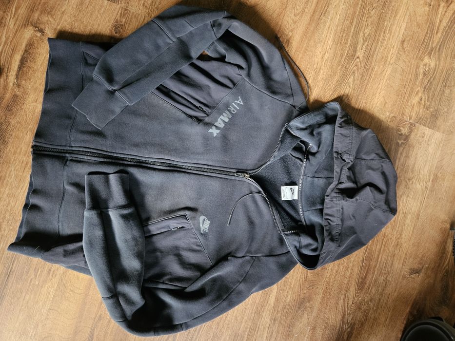 Nike AirMax M czarna bluza rozpinana z kapturem bawełna