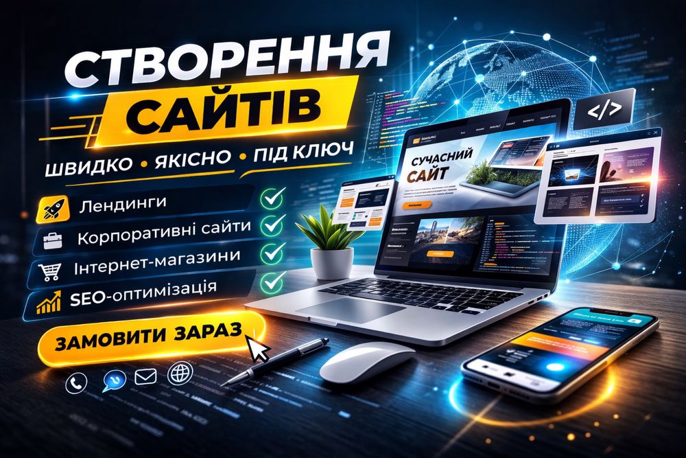 Створення сайтів під ключ | Інтернет-магазин | Сайт-візитка