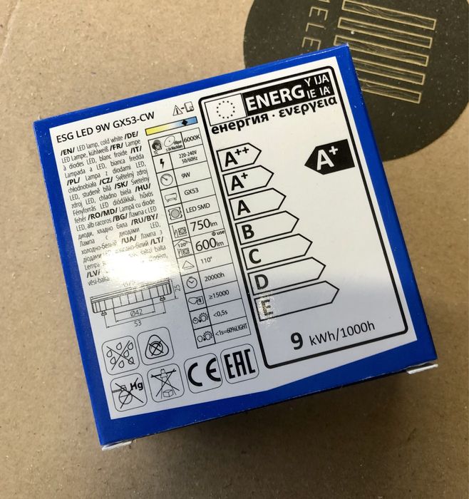 Żarówka LED GX53 9W biały zimny Kanlux