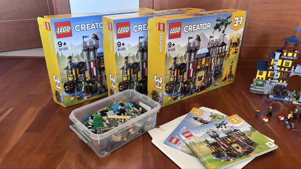 3 conjuntos - LEGO Creator 3 em 1 (31120) Castelo Medieval