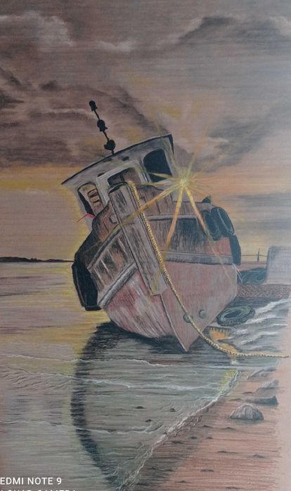 Quadro pastel sobre papel encorporado