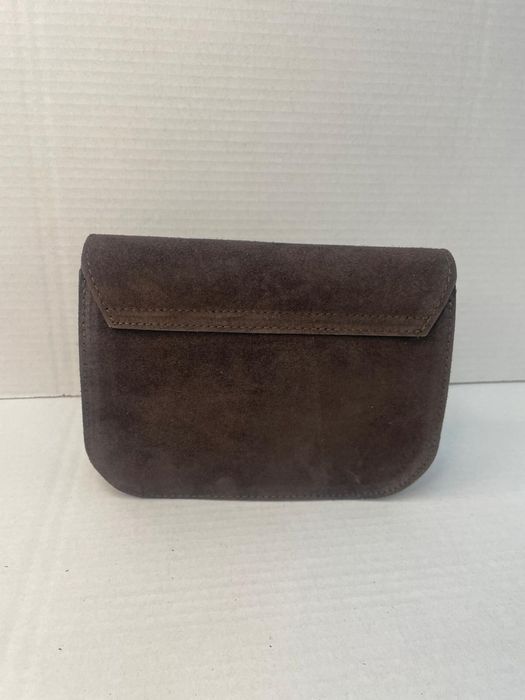 Skórzana torebka skóra włoska naturalna zamsz czekoladowa brązowa nowa