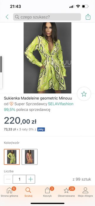 Sukienka Minouu liminkowa rozm . S