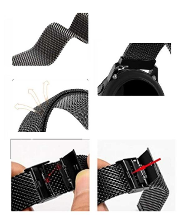 UNIWERSALNY METALOWY PASEK do zegarka smartwatcha 22mm teleskopy mesh