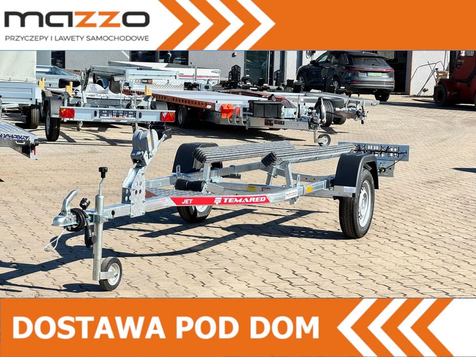 TEMARED DOSTAWA przyczepa o wymiarach 383cm x 120cm DMC 750kg JET pod skuter wodny  DMC 750kg! bez tylnej belki - FULL LED! JET