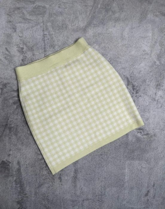 Komplet spódniczka + crop top limonkowy nowy z metka