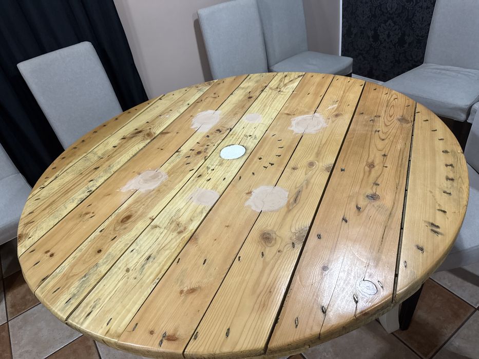 Blat lakierowany ze szpuli po kablu 138 cm