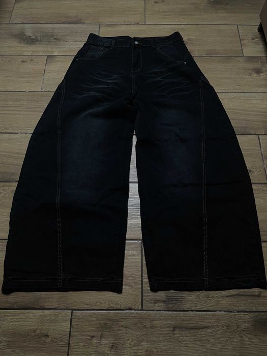 Black Y2K Skate Balloon Jeans L