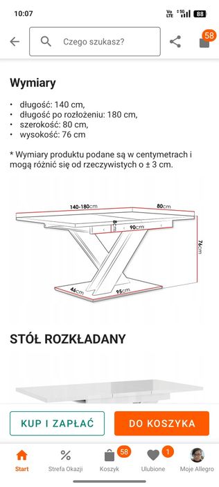 Sprzedam rozkładany stol