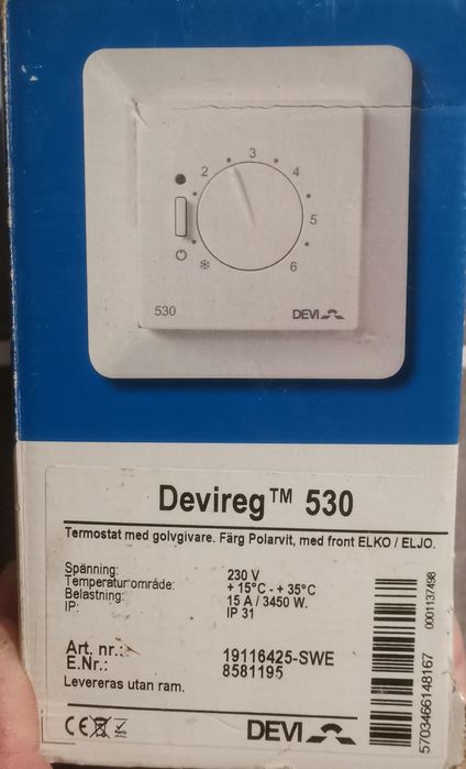Czujnik temperatury regulator  Danfoss DEVI  530 Nowy
