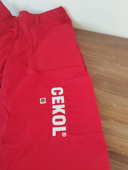 Czerwone spodnie robocze BHP rozm M/L