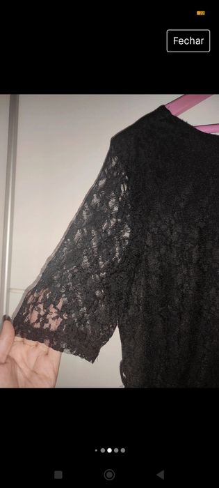 Vestido preto de renda novo - com forro