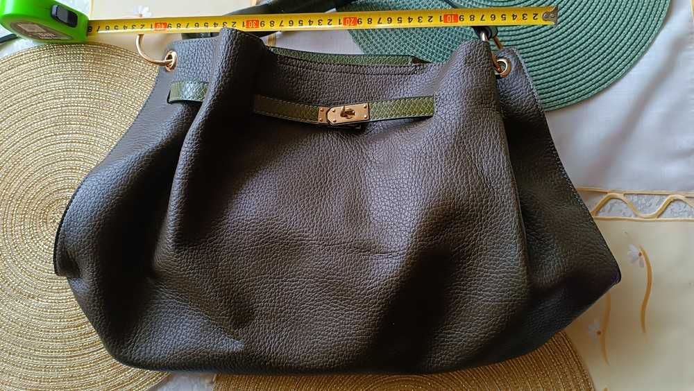 Torba damska Shopper, zielona oliwka, nowa