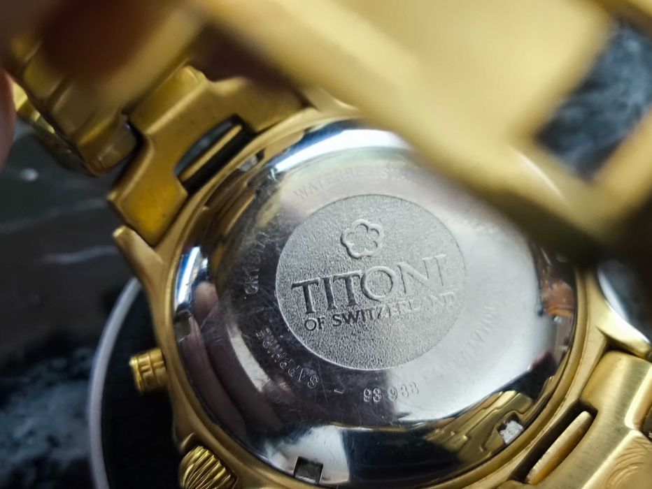 Titoni Chronograph Automatic Swiss Made Self Winding Gold Plated идеал