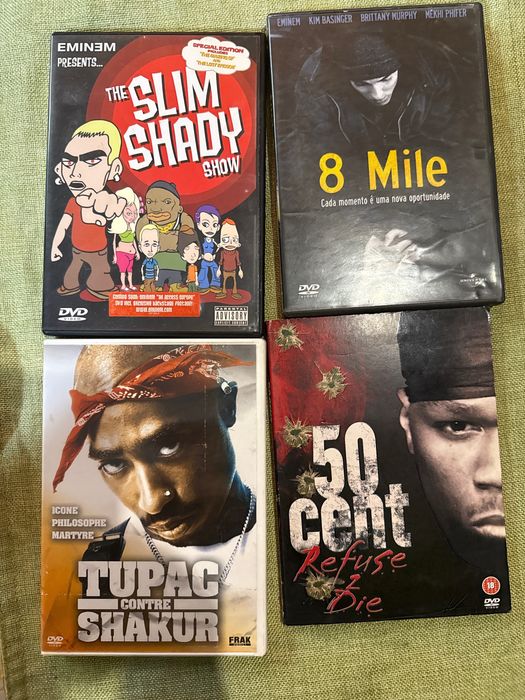Tesouro em DVD para fãs de Rap - Eminem - Tupac - 50 Cent