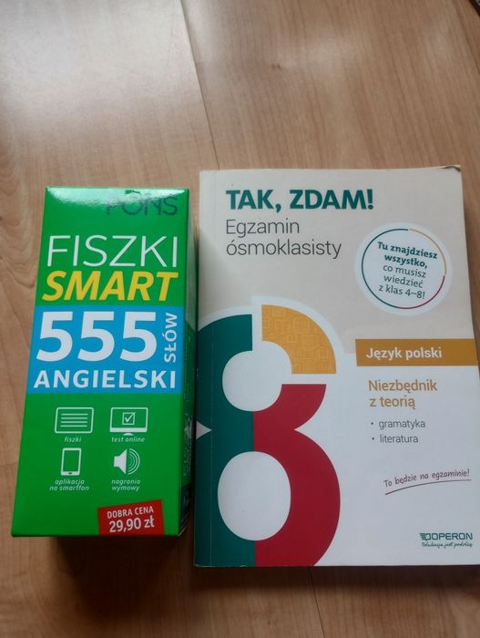 Fiszki do nauki  angielskiego+ polski egz 8 kl