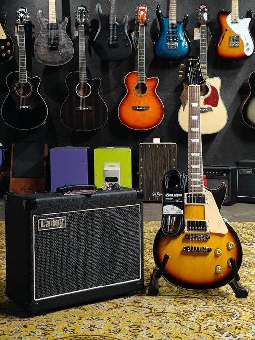 Zestaw Gitara Elektryczna Aria PE-350 STD AGBS + Laney LG35R