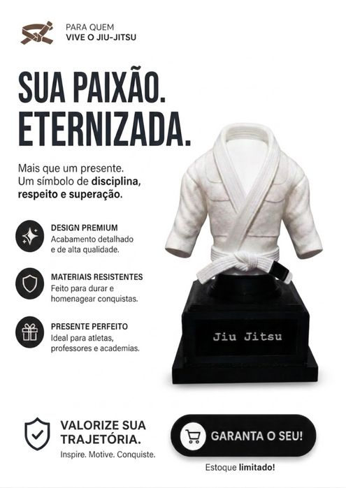 Trofeu bjj - JiuJitsu - Simples de acordo com sua faixa! 10cm