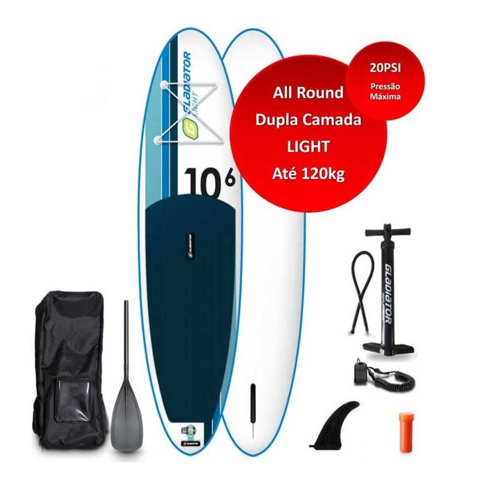 Prancha SUP Gladiator 10’6″ Voyager LIGHT – Pack Completo (20%)