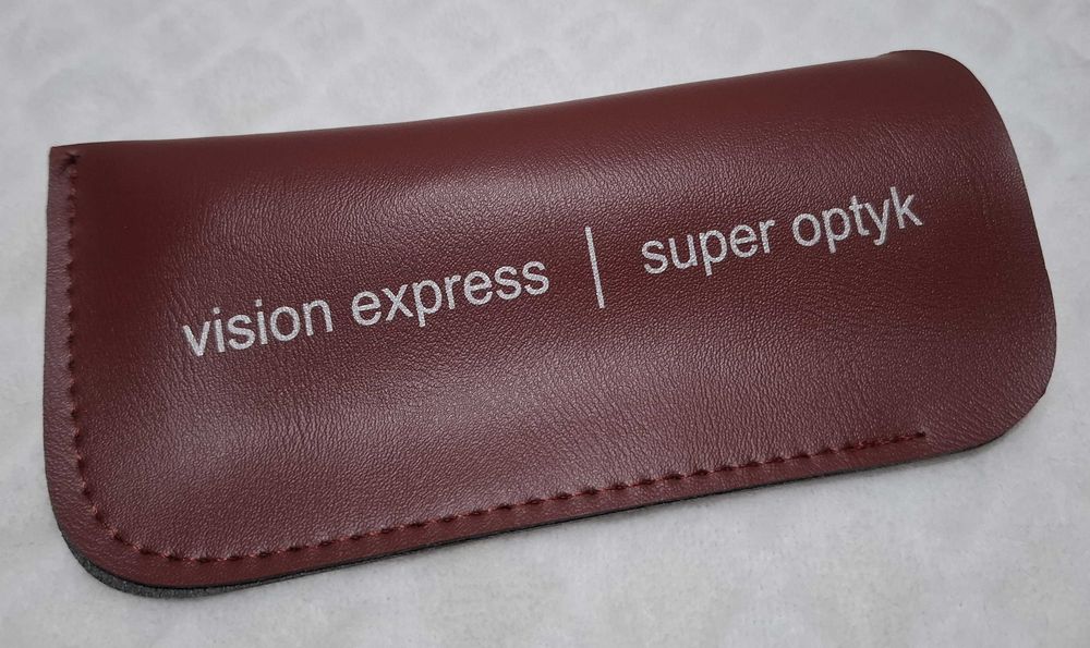 Etui na okulary, brązowe, 8x16cm, Vision Express
