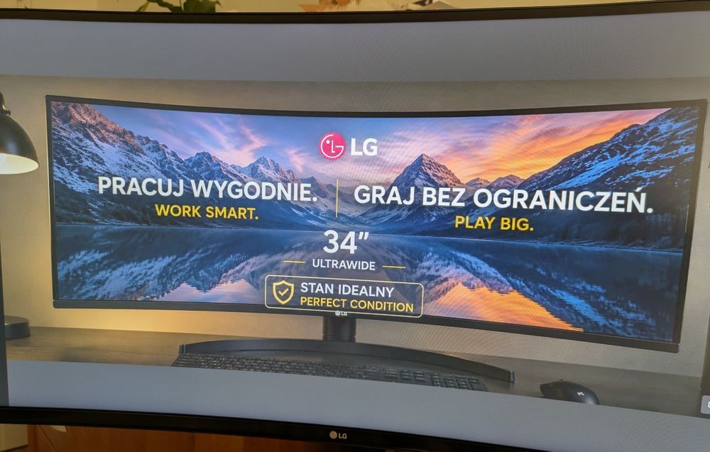 LG UltraWide 34WP75CP-B 34" UWQHD 160 Hz – Stan idealny | Komplet | Pudełko