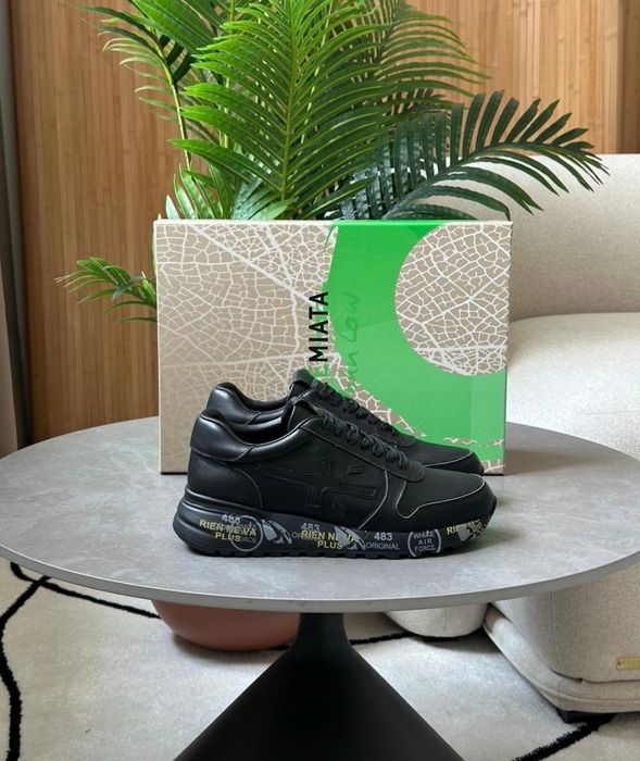 р36-40 Жіночі Кросівки Premiata Lander Total Black/Grey leather