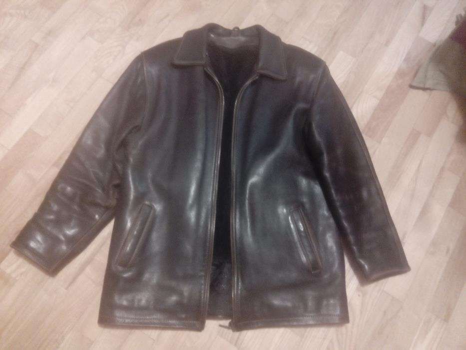 Куртка кожаная с подстежкой и воротником