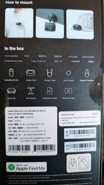 Kamera Insta360 Go 3S 64GB Black Nowa