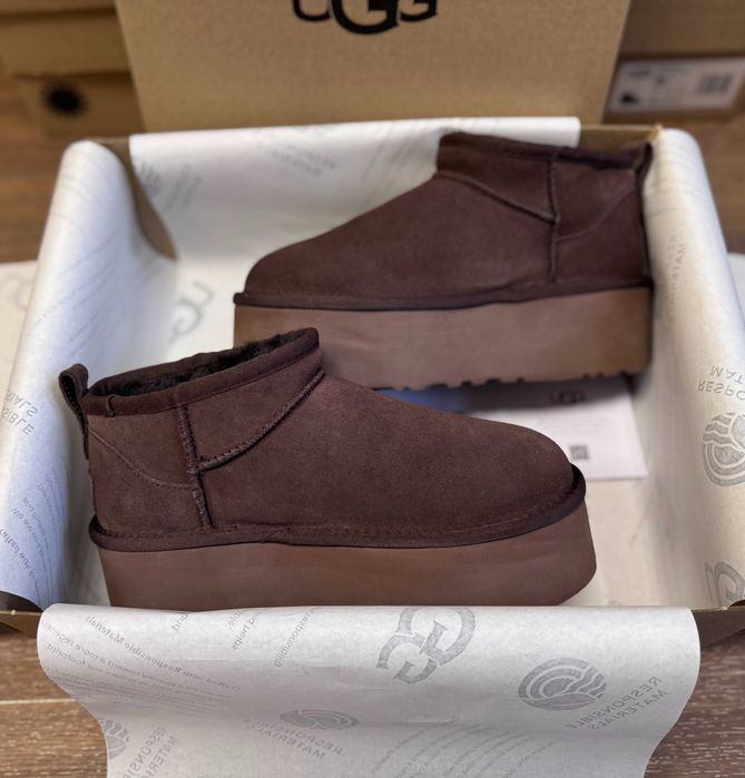 Угги/Угг/Уггі/Уги/Угі/UGG Australia Ultra Mini Platform 5 см Chocolate