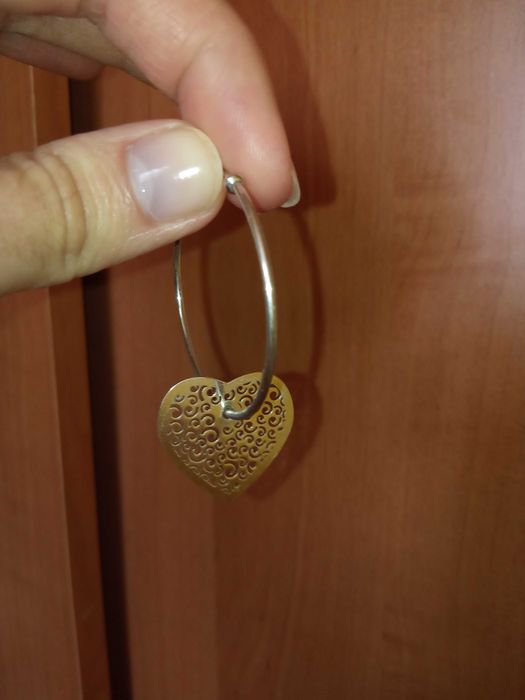 Srebrne kolczyki koła z sercami