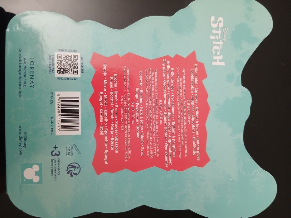 Paleta de Maquilhagem Infantil Disney Stitch - Nova